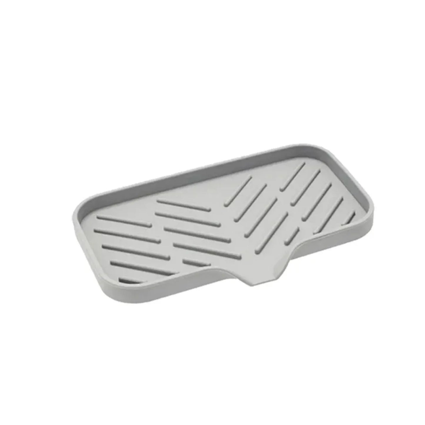 Multifunctional Silicone Sink Tray with Drain - Soap Holder, Sponge & Brush Organizer for Kitchen & Bathroom