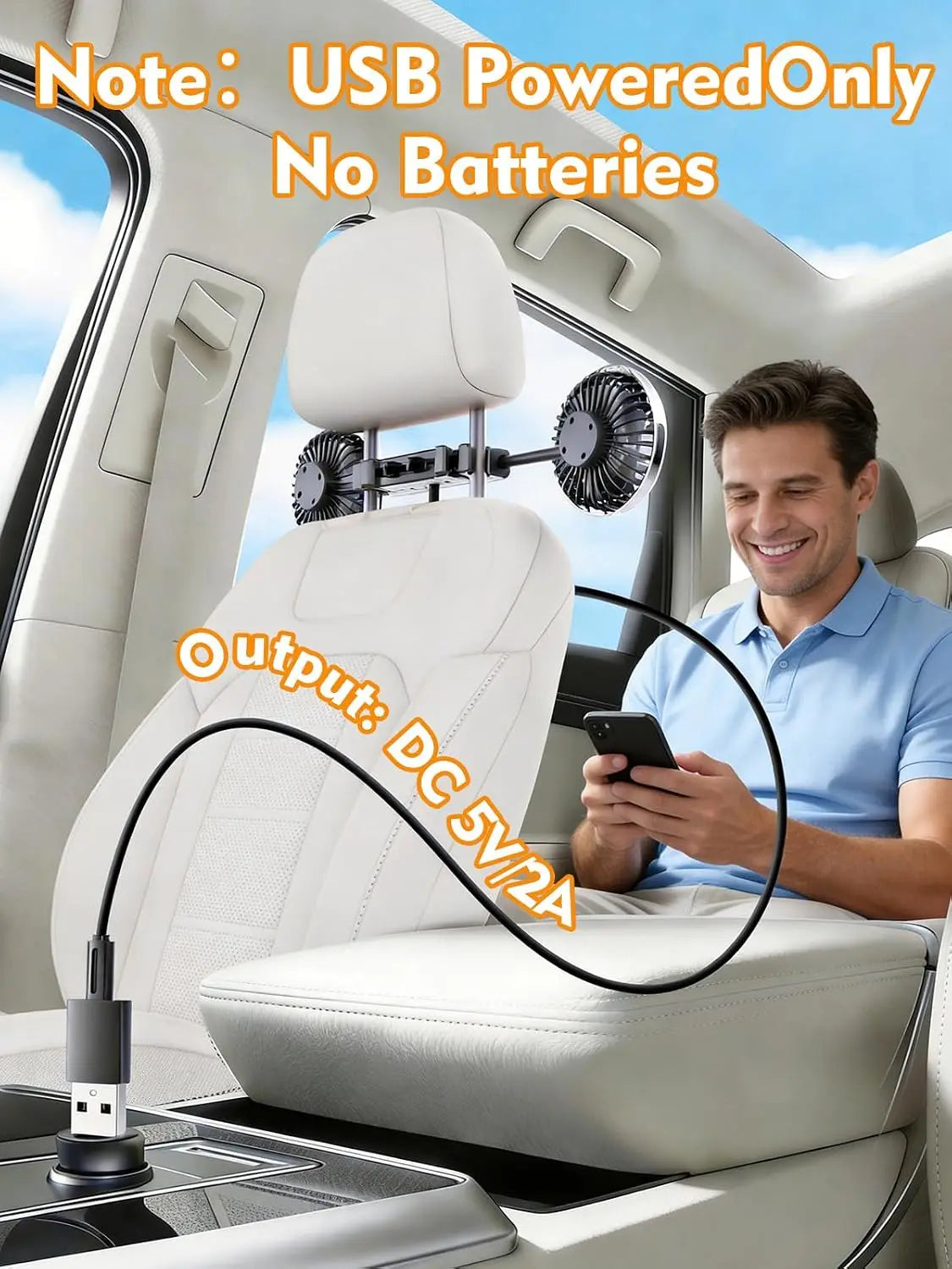 ππ¨ 360Β° Dual USB Car Fan β Cool Every Seat