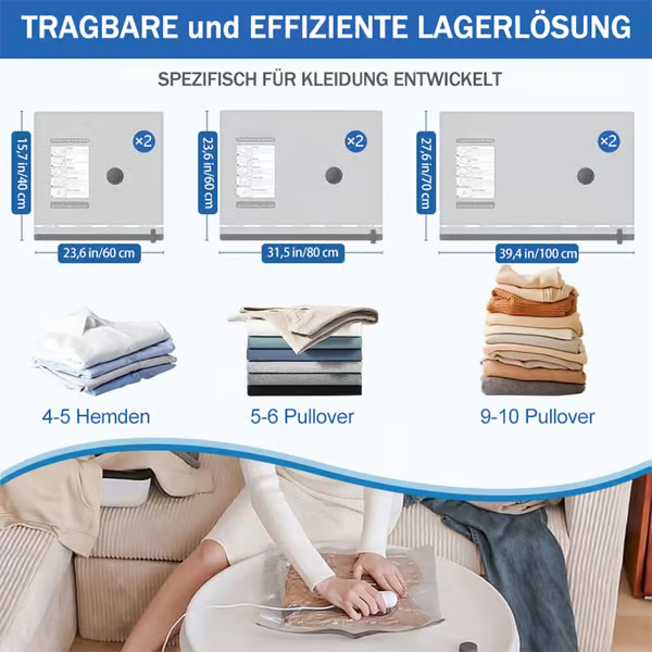 📦 50% DE RÉDUCTION ! 🔥 6 Sacs de Compression Sous Vide USB - Économisez 80% d'Espace, Imperméables et Réutilisables pour Voyage/Rangement ✈️🧳