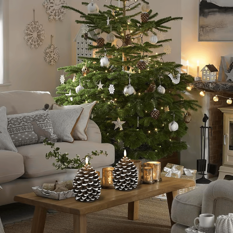 ⛄ Light Up Your Holidays – Flameless Pinecone Candles for Cozy Vibes