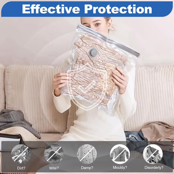 📦 50% DE RÉDUCTION ! 🔥 6 Sacs de Compression Sous Vide USB - Économisez 80% d'Espace, Imperméables et Réutilisables pour Voyage/Rangement ✈️🧳