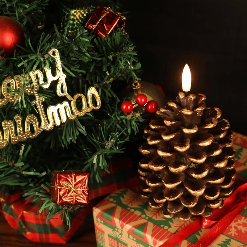 ⛄ Light Up Your Holidays – Flameless Pinecone Candles for Cozy Vibes