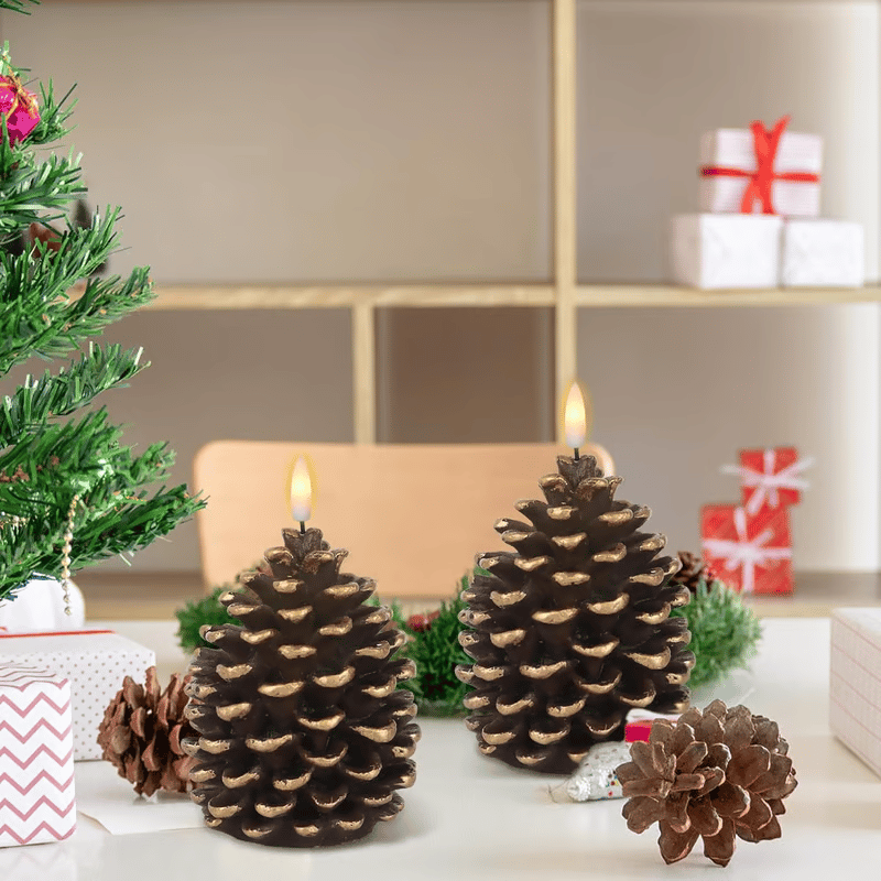 ⛄ Light Up Your Holidays – Flameless Pinecone Candles for Cozy Vibes
