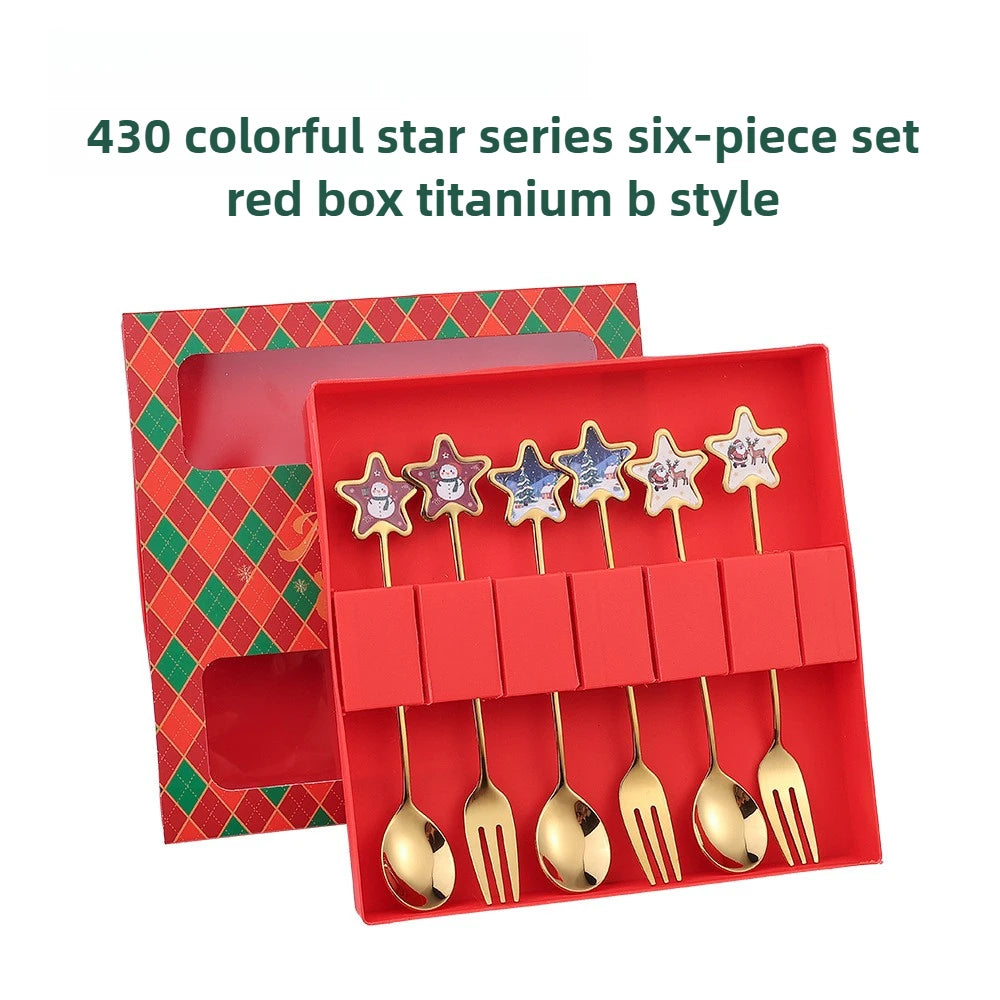 🎄✨ Christmas Holiday Spoon &amp; Fork Gift Set – Limited Edition ✨🎁