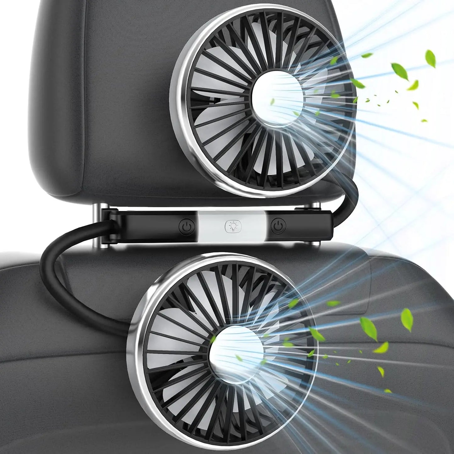 🚗💨 360° Dual USB Car Fan – Cool Every Seat