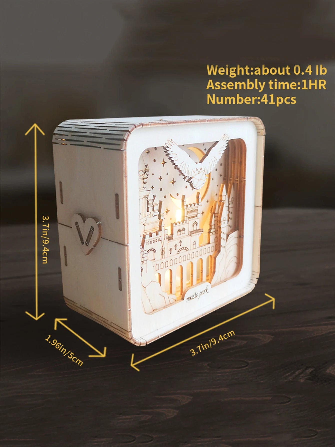 Cozy Christmas Glow: 3D Wooden Puzzle Night Light