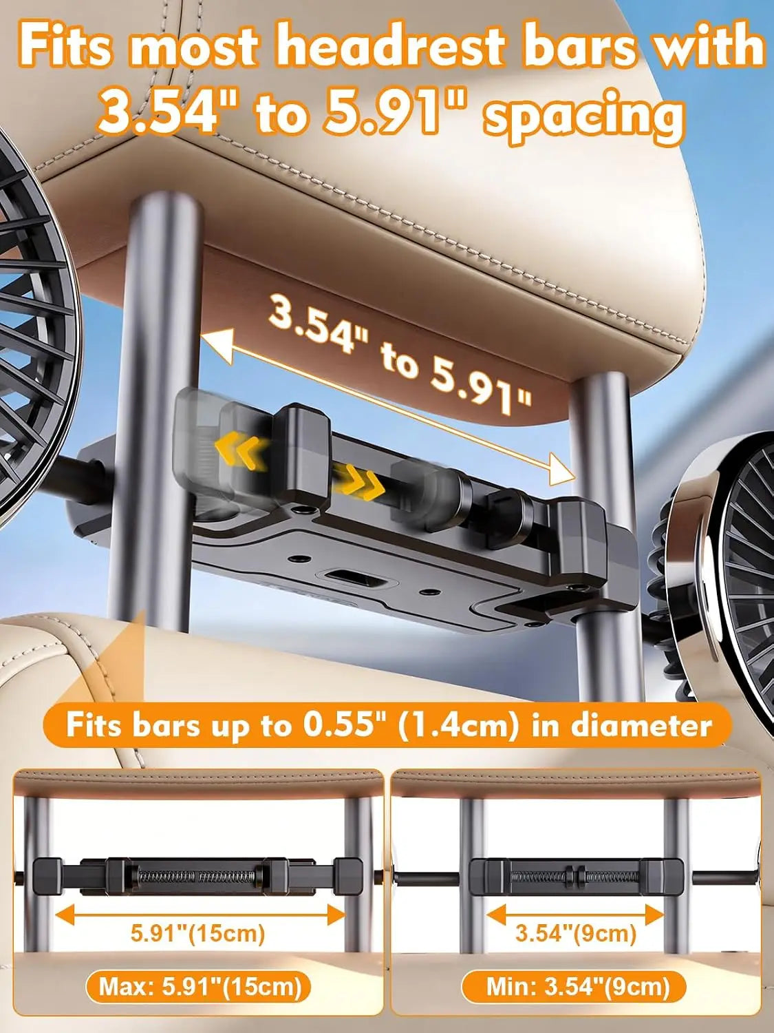 🚗💨 360° Dual USB Car Fan – Cool Every Seat