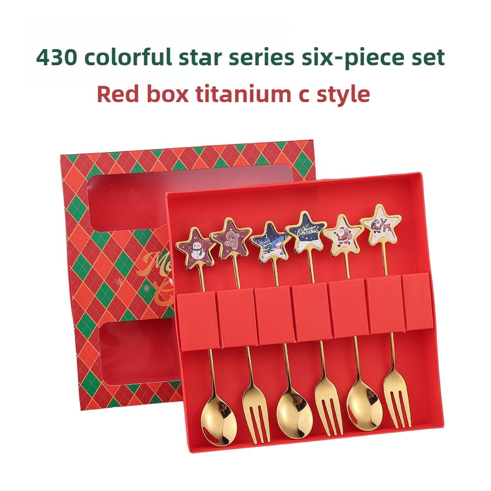 🎄✨ Christmas Holiday Spoon &amp; Fork Gift Set – Limited Edition ✨🎁