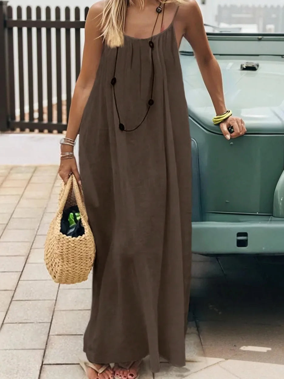 BreezeMuse™ Backless Maxi 🌸 — Adjustable Fit, Summer Flow