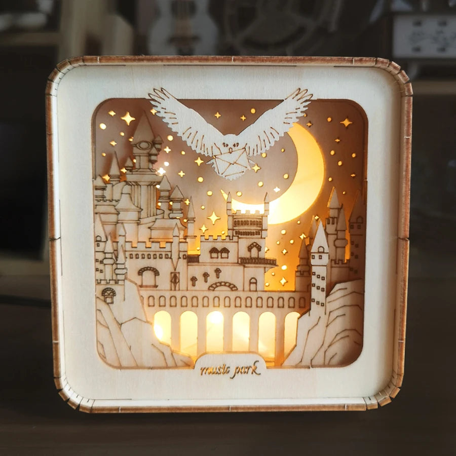 Cozy Christmas Glow: 3D Wooden Puzzle Night Light