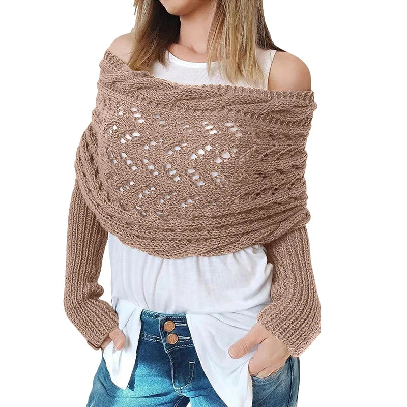 SnugStyle™ Knitted Shrug – Effortless Elegance