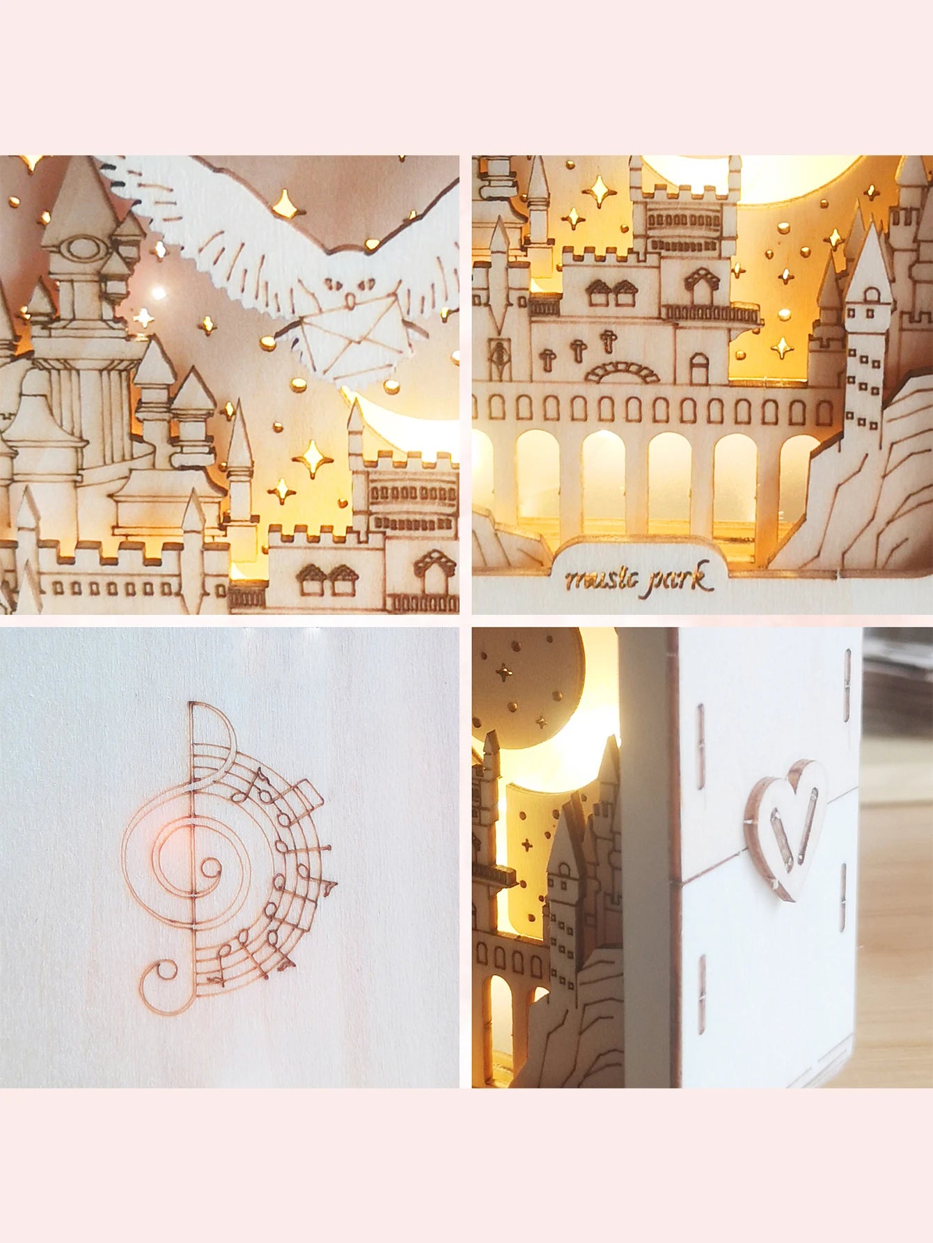 Cozy Christmas Glow: 3D Wooden Puzzle Night Light