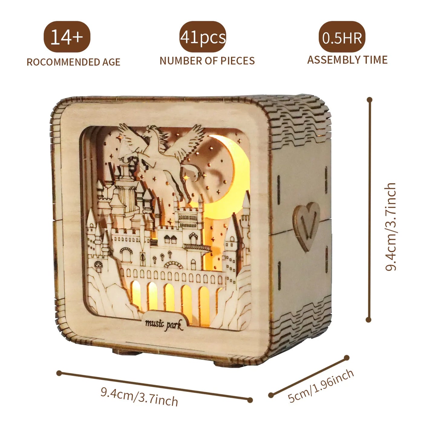 Cozy Christmas Glow: 3D Wooden Puzzle Night Light