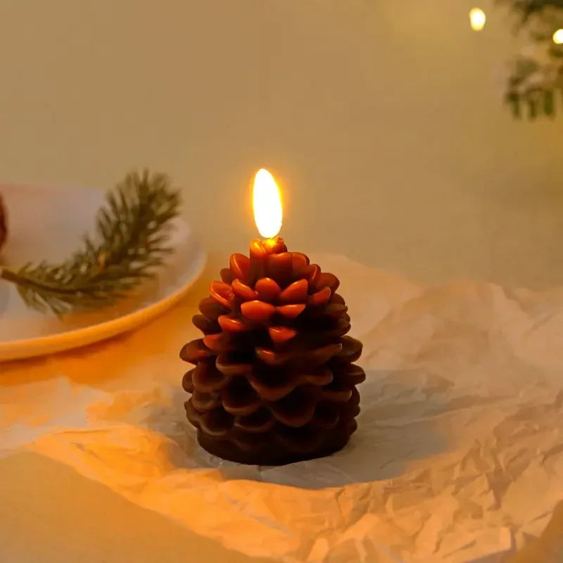 ⛄ Light Up Your Holidays – Flameless Pinecone Candles for Cozy Vibes