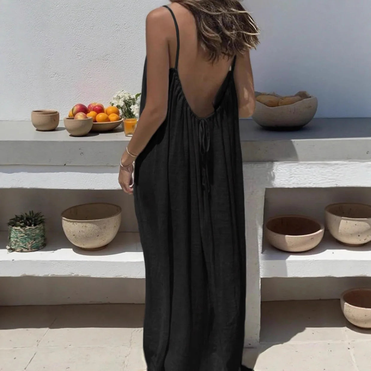 BreezeMuse™ Backless Maxi 🌸 — Adjustable Fit, Summer Flow