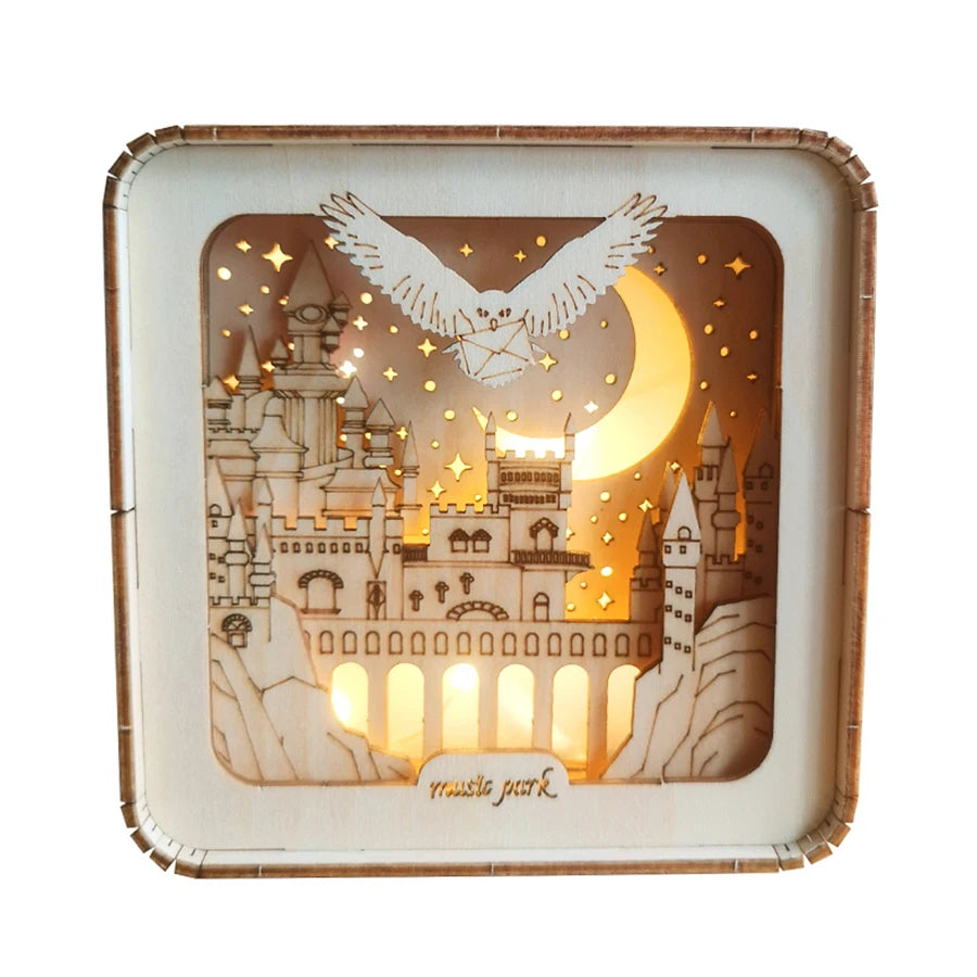 Cozy Christmas Glow: 3D Wooden Puzzle Night Light