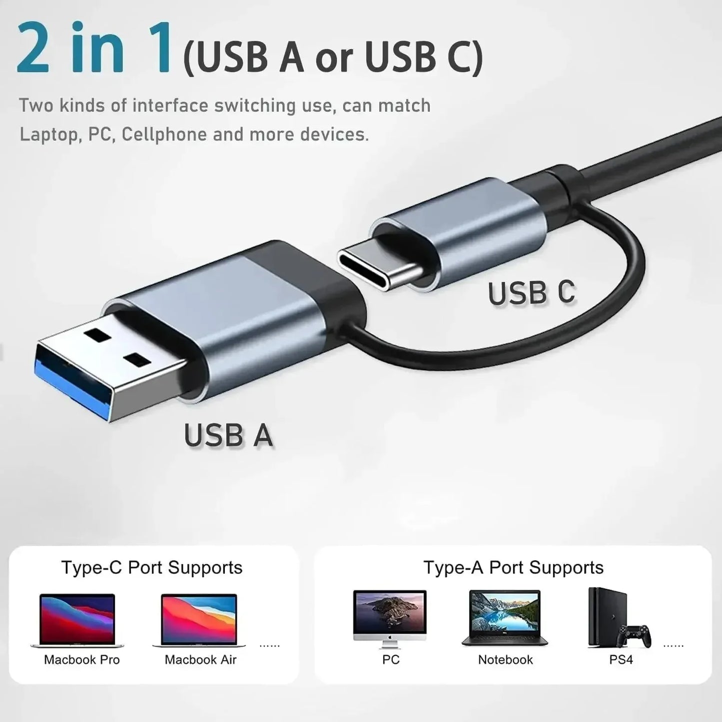 PowerLink Pro – 8-in-2 USB + Type-C Hub Station