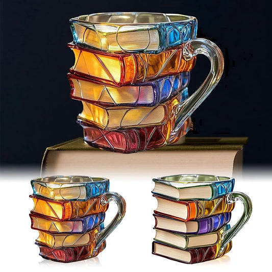 BookBrew™ 3D Stacked Books Mug 📚☕