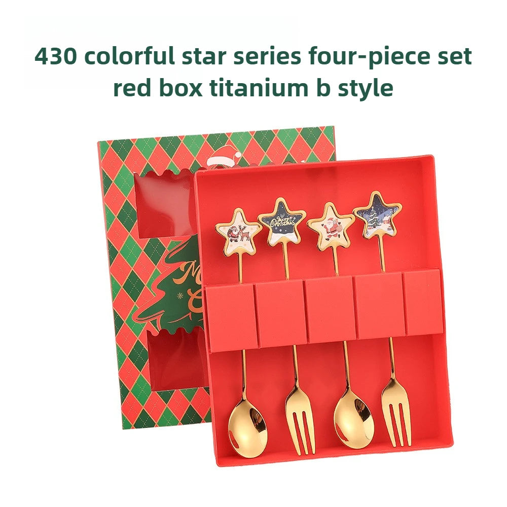 🎄✨ Christmas Holiday Spoon &amp; Fork Gift Set – Limited Edition ✨🎁