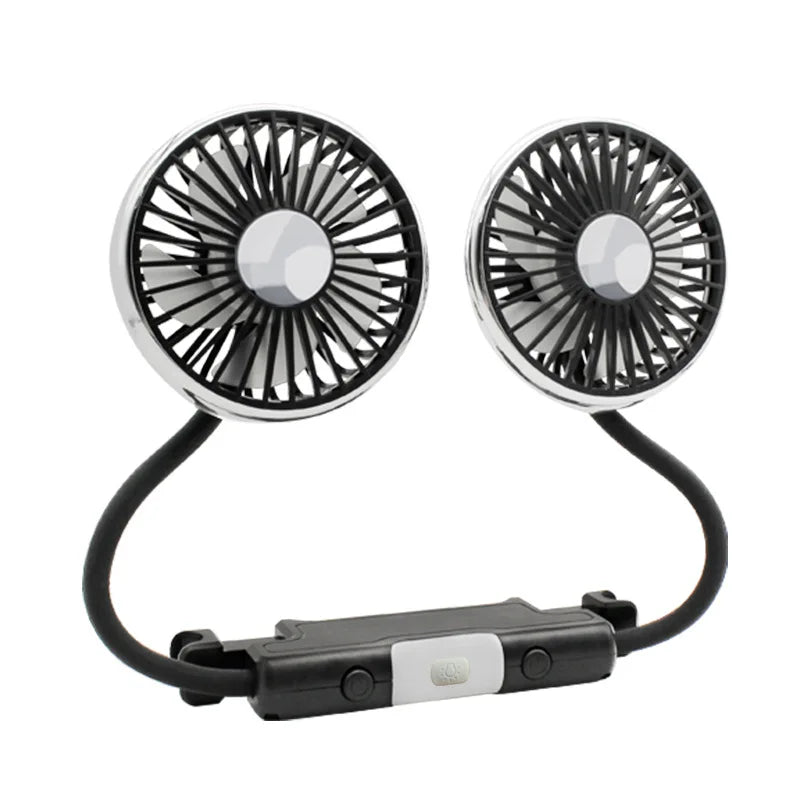 🚗💨 360° Dual USB Car Fan – Cool Every Seat