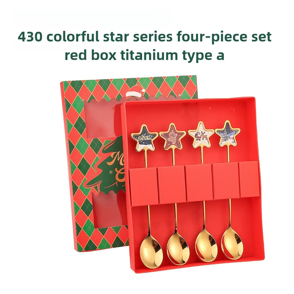 🎄✨ Christmas Holiday Spoon &amp; Fork Gift Set – Limited Edition ✨🎁