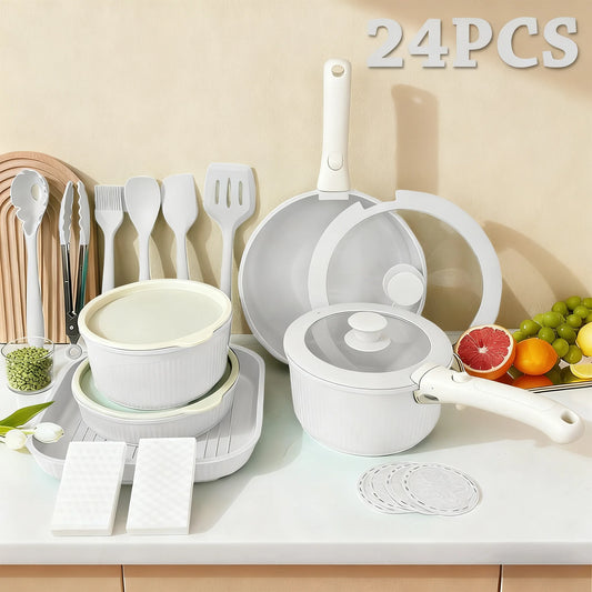 CeramiFlex™ 17-Pc Detachable Cookware Set 🍳✨