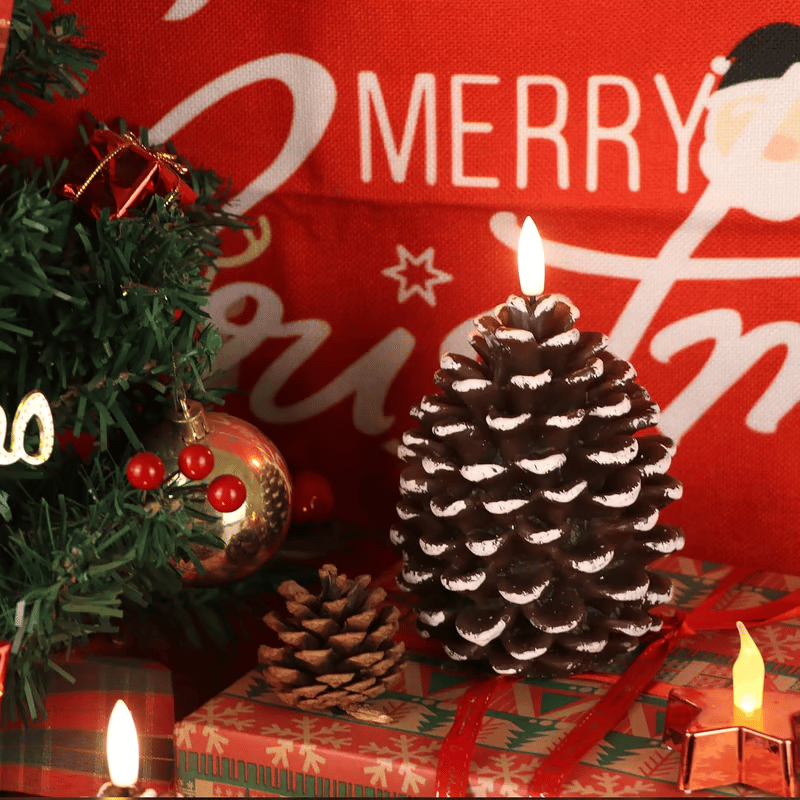 ⛄ Light Up Your Holidays – Flameless Pinecone Candles for Cozy Vibes