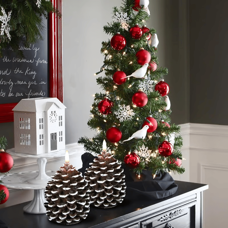 ⛄ Light Up Your Holidays – Flameless Pinecone Candles for Cozy Vibes