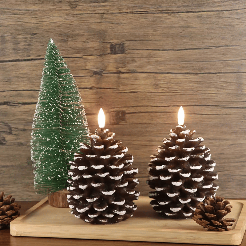 ⛄ Light Up Your Holidays – Flameless Pinecone Candles for Cozy Vibes
