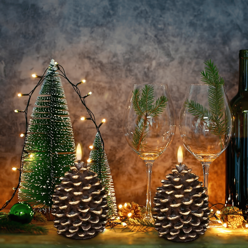 ⛄ Light Up Your Holidays – Flameless Pinecone Candles for Cozy Vibes