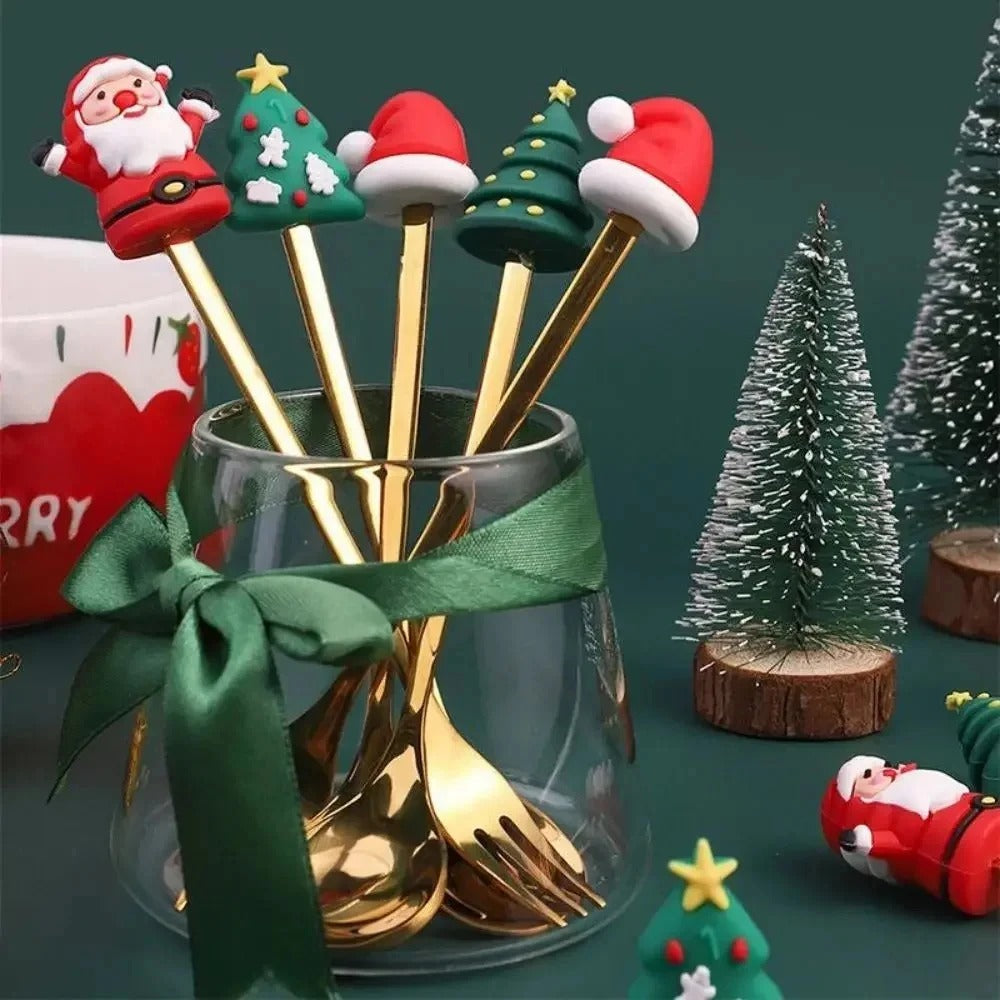 🎄✨ Christmas Holiday Spoon &amp; Fork Gift Set – Limited Edition ✨🎁